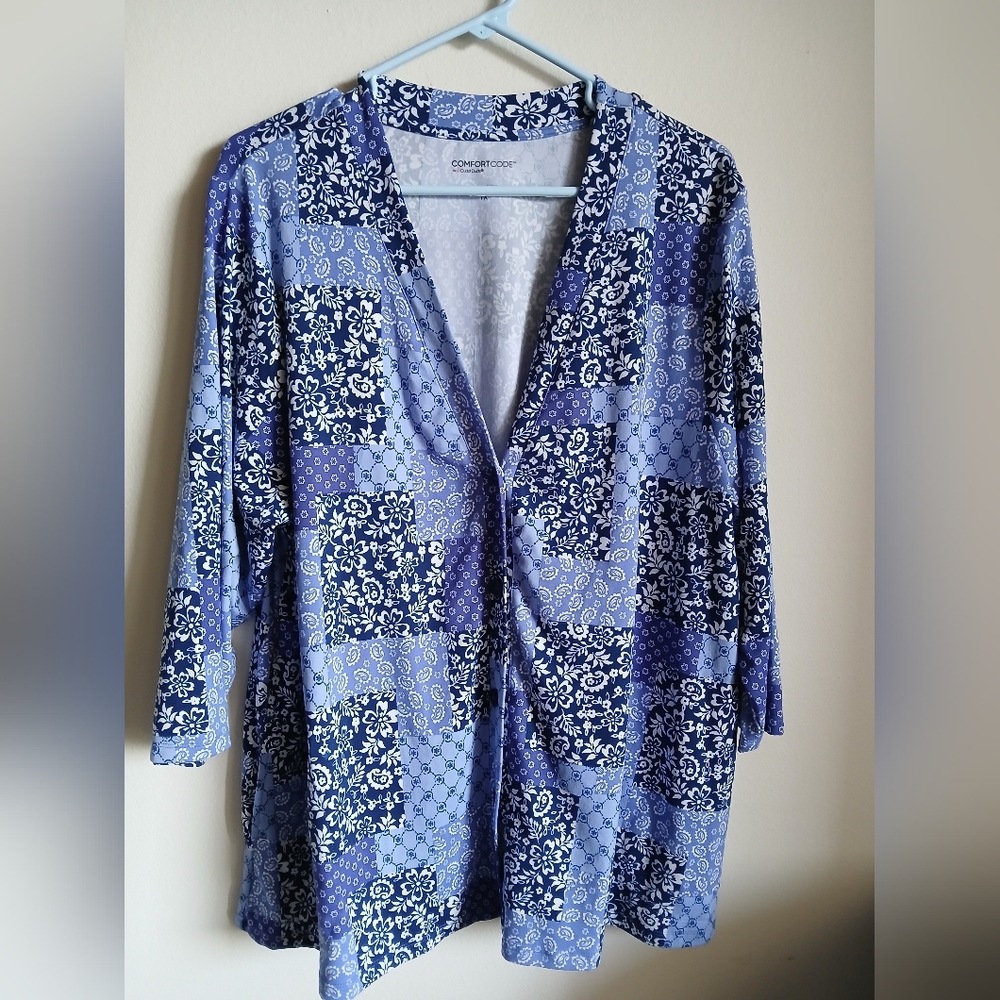 Comfort Code by Cuddl duds Top Size 1X Button Front